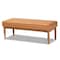 Baxton Studio Arvid Mid-Century Modern Tan Faux Leather and Walnut Brown Finished Wood Dining Bench 175-10839-Zoro - alternate 1